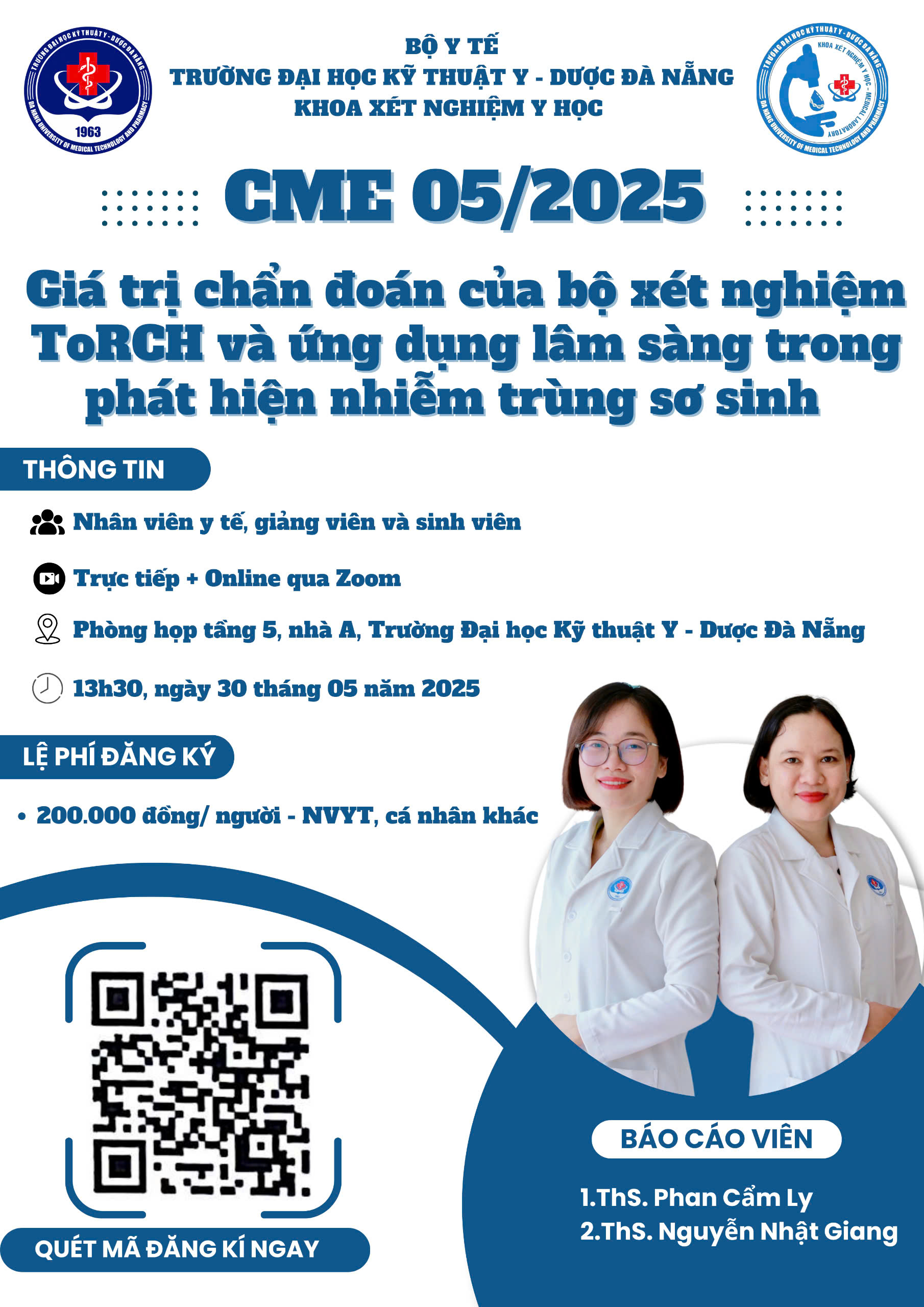 Trường Đại học Kỹ thuật Y - Dược Đà Nẵng thông báo tổ chức buổi tập huấn cập nhật kiến thức kỹ thuật xét nghiệm y học tháng 5/2025